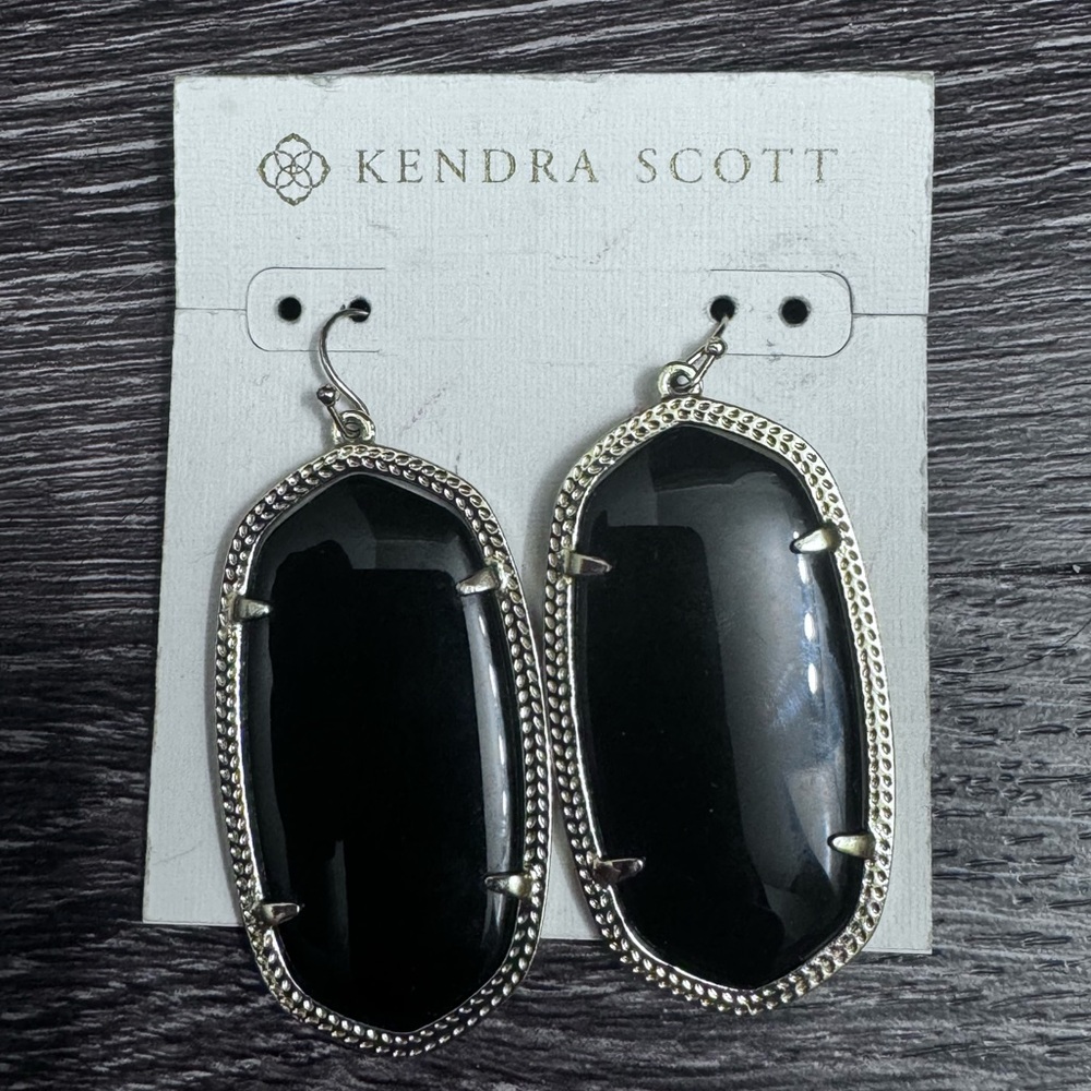 Kendra Scott Black Large Drop Earrings